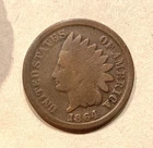 1864 Bronze Indian Cent G Good Circulated
