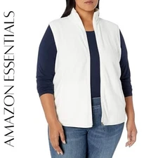 Amazon Essentials Women’s Classic-Fit Polar Fleece Vest – Arctic White, L, NWT!