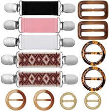 5 Pcs Dress Clips Back Cinch Set and 8 Scarf, Sweater, Shawl Clasps,... 