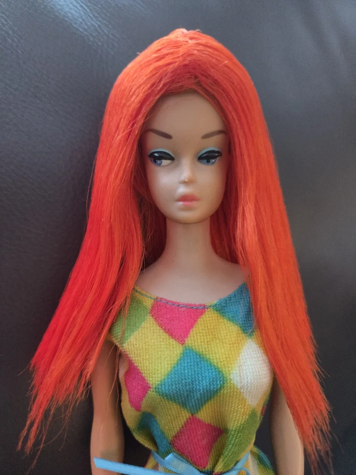 Peluca mágica Barbie Color Años 60 Vintage - Naranja - Rara Difícil de encontrar (Sin muñeca) ¡Preciosa! Foto 3 de 4