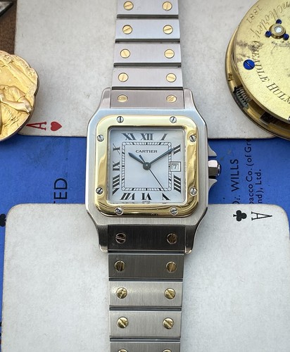 1980s Cartier Santos galbee twotone 18ct steel watch ref 2961 automatic ETA 2671