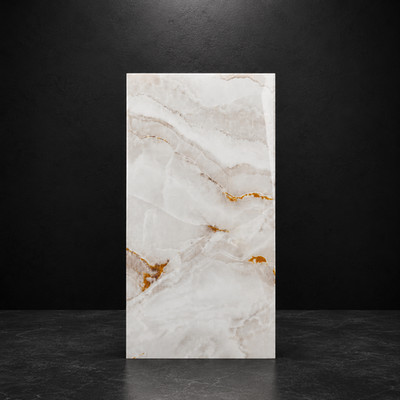 Ivory Onyx Peel & Stick Backsplash Wall Tiles 12''x24'' Faux Marble Self Adhesive