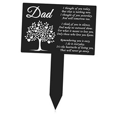 Memorial Stakes Cemetery Decorations Metal Grave Markers Plaque Sympathy Dad