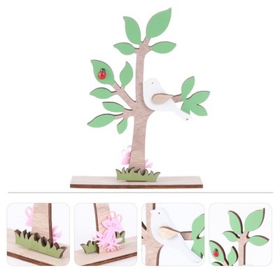 Cartoon Tree Vogelschmuck Desktop Holzhandwerk schmücken Ostern