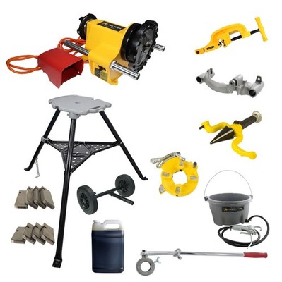 Steel Dragon Tools  300 Pipe Threader Threading Machine with Oil and Transporter