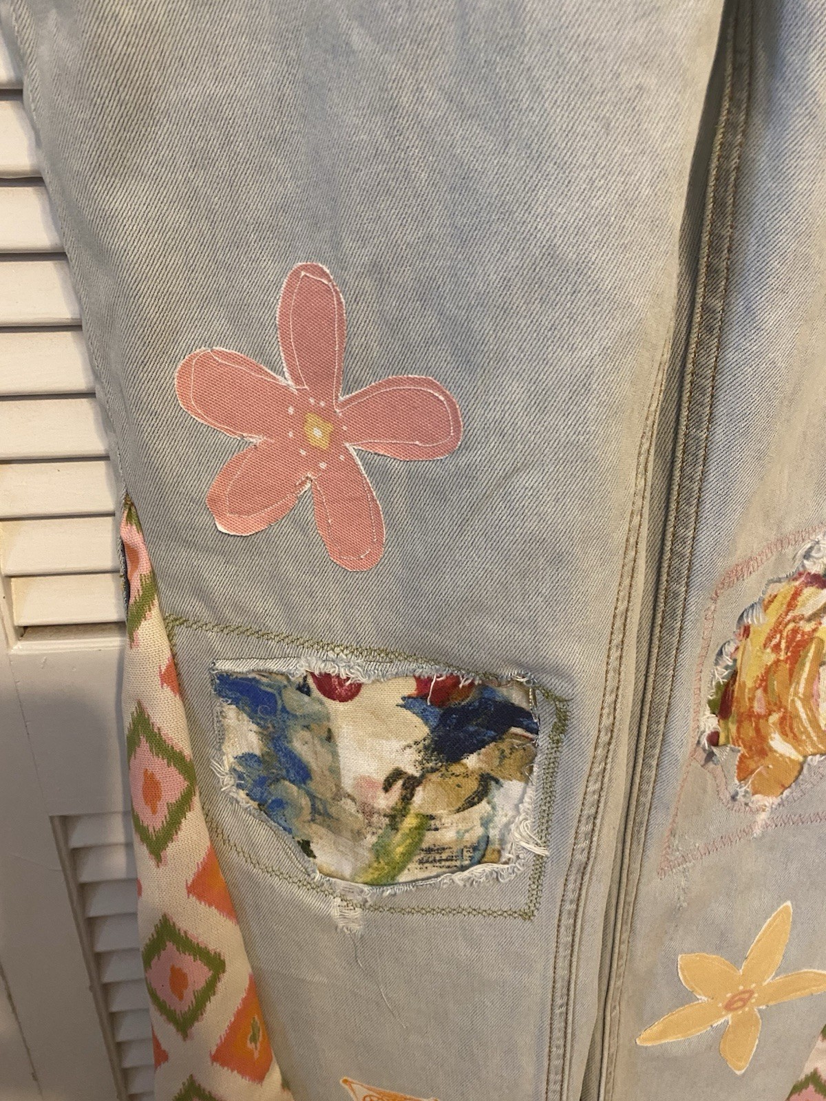 Handmade Patchwork Upcycled Boho Hippie Wide Leg … - image 6