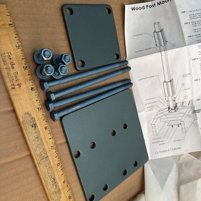 LMT Blu-Mount Wood Post Surface Mounting Hardware Kit W/ Instructions USA Made