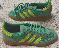 Scarpe da ginnastica Adidas Originals unisex pallamano speciali verde e giallo UK 6 JH5444 nuove