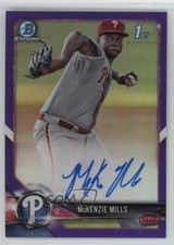 McKenzie Mills Bowman Chrome 2018 Purple Refractor /250 Auto