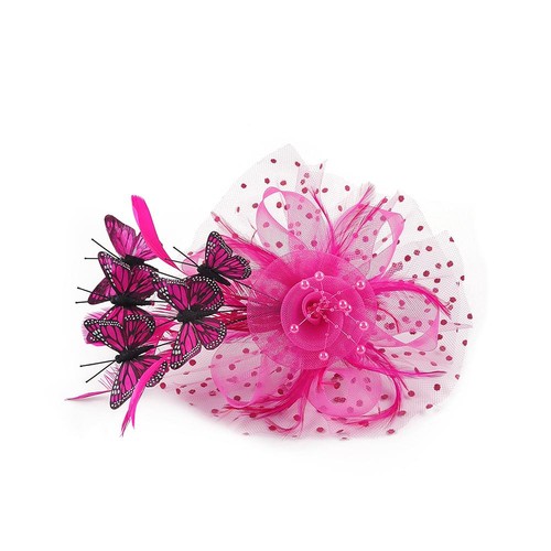 Classic Butterfly Derby Hat Mesh Wedding Cocktail Headband for Women - Picture 6 of 19