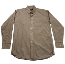 Hugo Boss Mens Dress Shirt Size 16 32-33 Beige Classic Fit Long Sleeve Collared