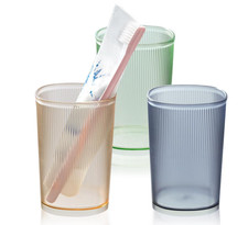 3 Pack Bathroom Tumbler Unbreakable Toothbrush Cups, Plastic Toothbrush Holder
