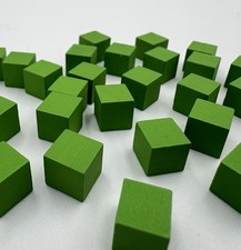 25 GREEN Courtier Board Game Wooden Cubes Original Authentic Pieces