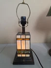 Vintage Tiffany Style Stained Glass Table Lamp Base Art Deco