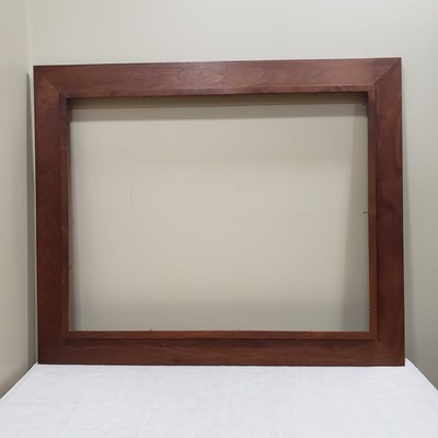 Walnut Picture Frame 22x28 Stepped Profile Wide Moulding Handmade MCM Wall Decor