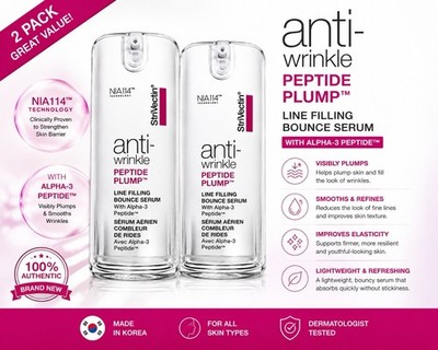 StriVectin Anti-Wrinkle Peptide Plump Line Filling Bounce Serum -2 Pack X 0.5 Oz