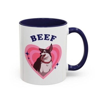 Beef Hearted Dog Accent Coffee Mug 11-15 oz, Beef Dispatch Game Mug Gift