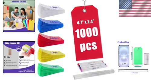 Etichette in plastica durevoli 1000 pz con fili di ferro - colori e pennarelli misti - Foto 2 di 9