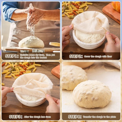 20 Pcs Bread Proofing Basket 5 Inch Banneton Round Dough Sourdough Basket Set... - Picture 6 of 7