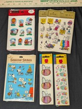 Vintage NOS Peanuts Gang Snoopy Hallmark EASTER Stickers NIP Sheets