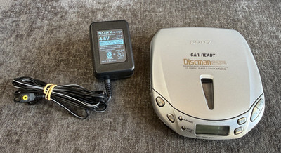 VTG Sony Discman D-E456CK ESP2 Portable CD Player Silver Car Ready AC Adapter