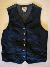 Vintage Scully western vest mens Size small Made In USA Cotton Black