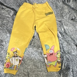 Nickelodeon SpongeBob Girls Yellow Jogger Sweatpants Drawstring Waist Sz 8