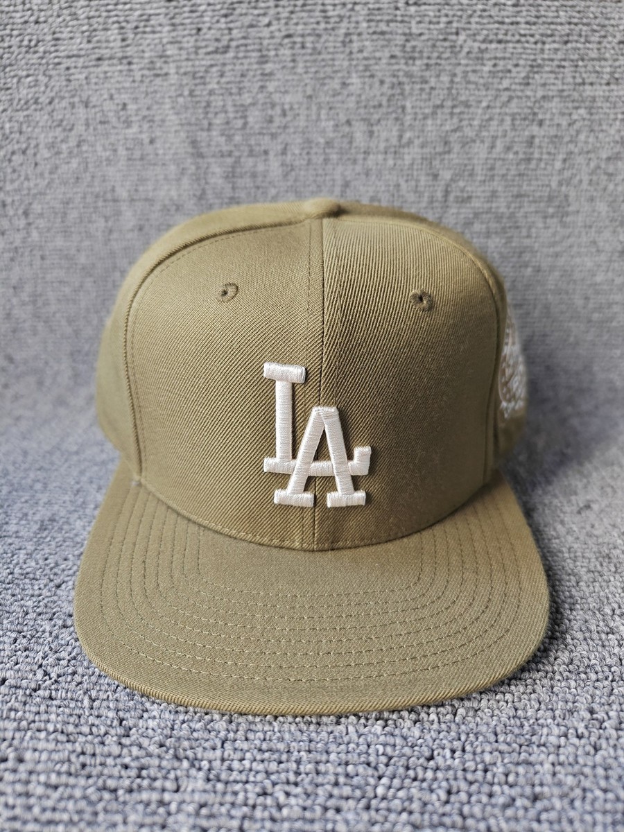 Mitchell & Ness LA Dodgers Olive Snapback Hat 50th Anniversary Side Patch New