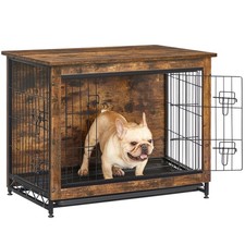 32.5" Dog Crate Furniture, Indoor Dog Cage Side End Table, L Pet Wood Kennel ...