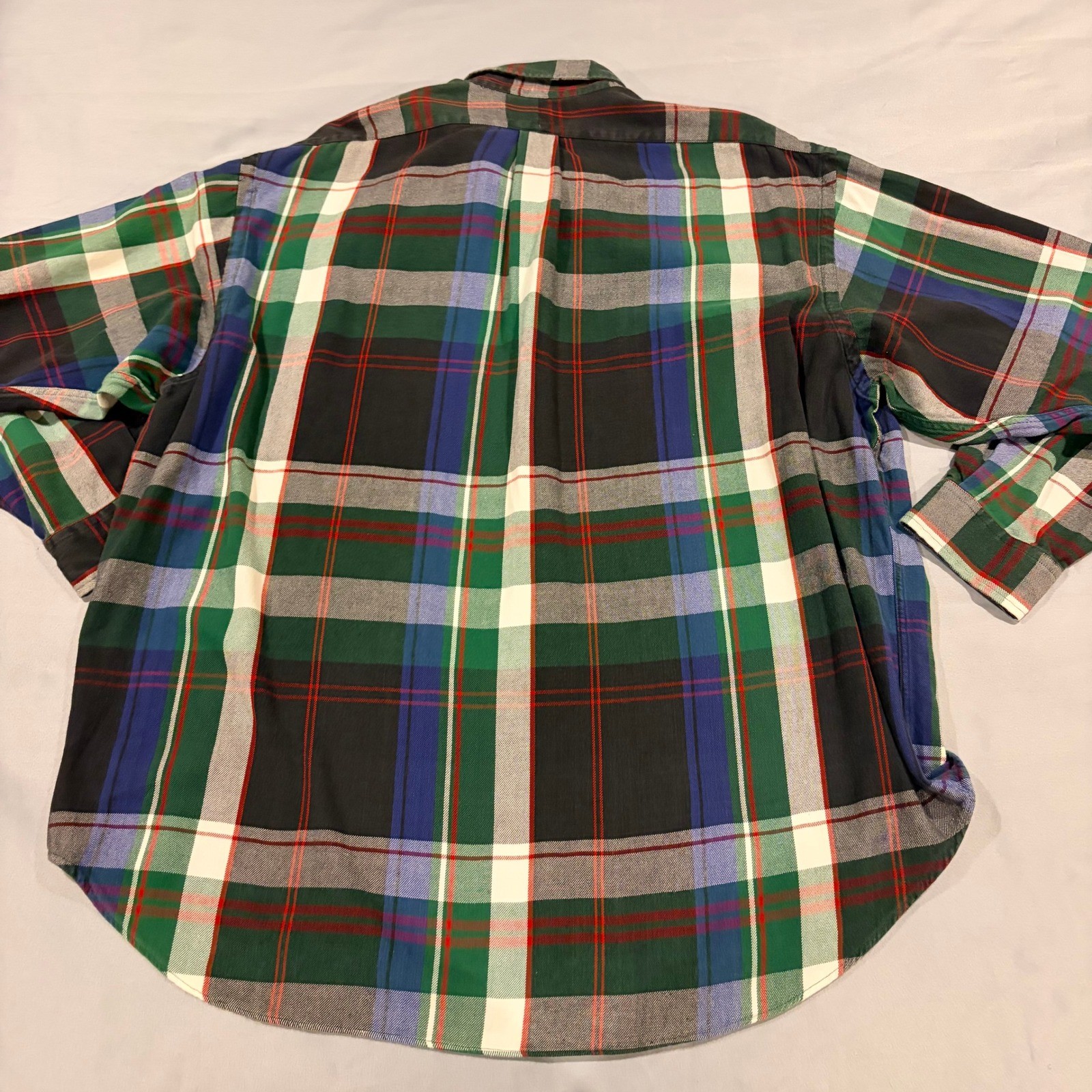 Polo Ralph Lauren Big Shirt Mens XL Green Plaid F… - image 8