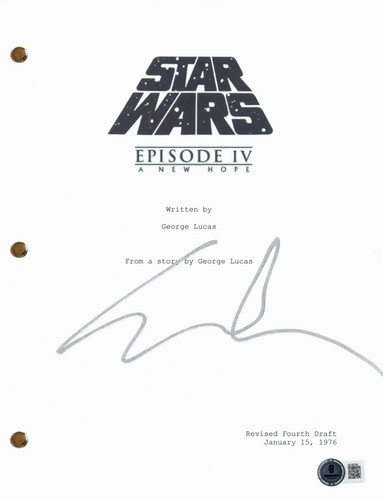George Lucas Signed Autograph Star Wars New Hope Movie Script Screenplay BAS COA