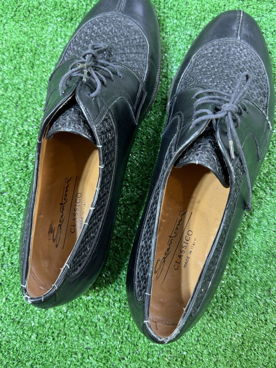 Santoni Men\'s US Sz 12.5 EE Black Leather Derby Shoes Made In Italy MSRP $1000+ Santoni Men main image 3