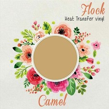 Flock Heat Transfer Vinyl CAMEL HTV T-Shirt 20" Roll Iron On Heat Press