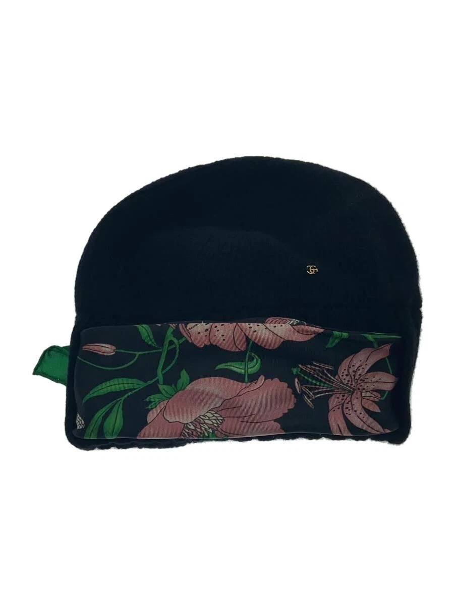 Casquette tricot GUCCI avec écharpe M laine noire femme occasion