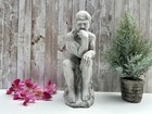 Large Heavy 3.5kg - 30cm Roman Greek  The Thinker Statue Sculpture - Grey Stone