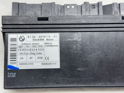 OEM BODY CONTROL MODULE 2006 2007 2008 2009 2010 BMW M5 E60 E63 E64 650i 6978713 - Picture 5 of 5