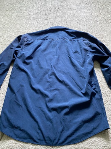 Camisa con botones azul manga larga elástica 4 vías Lucky Brand azul talla L 16-16,5 - Imagen 10 de 10