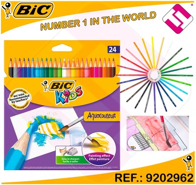 PACK BLISTER 24 LAPICES BIC KIDS EFECTO PINTURA AQUARELA ACUARELABLE PROFESIONAL
