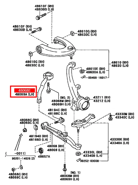 FOR TOYOTA CRESTA IV Saloon 1992-2001 Front Axle Control Arm LEFT/RIGHT Lower - image 2 of 4