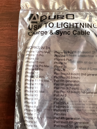 Cargador de iPhone Aduro Apple USB para Iluminación Apple Certificado MFI 3 Pies de Largo Cable - Imagen 16 de 20