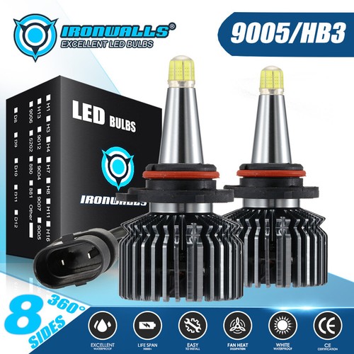 2025 8-sides 9005 LED Headlight Bulbs White High Beam Replace Halogen 480000LM - Bild 1 von 12