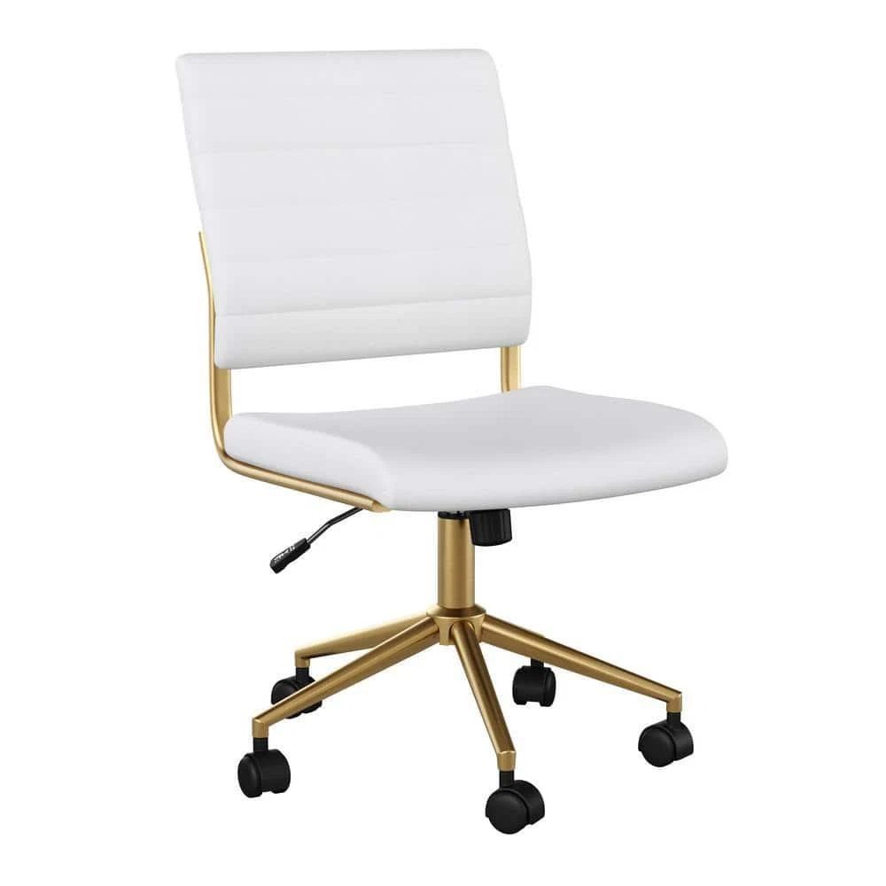 MARTHA STEWART Office Chair Adjustable Height W Wheels White