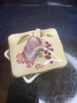 Vintage Spode Palissy Porcelain Spring Floral Trinket Box Royal Worcester