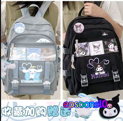 Kawaii Kuromi Cinnamonroll My Melody Backpack School Bag  display picture 3
