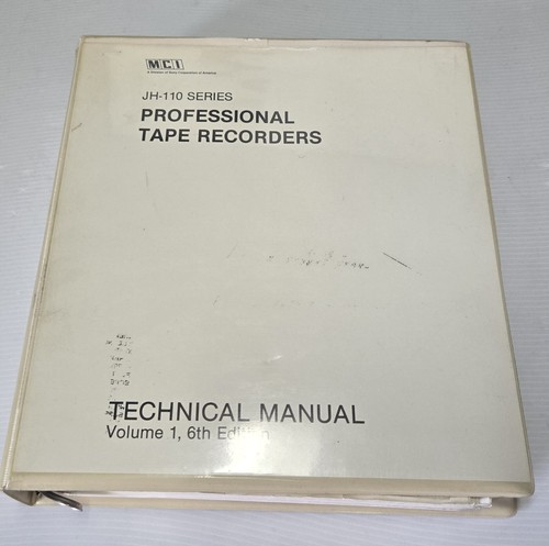 MCI JH-110 Tonbandgerät Technisches Handbuch Band 1, 6. Auflage