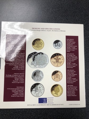 United Kingdom 1993 Brilliant Uncirculated Coin Collection; - 第 12/12 張圖片