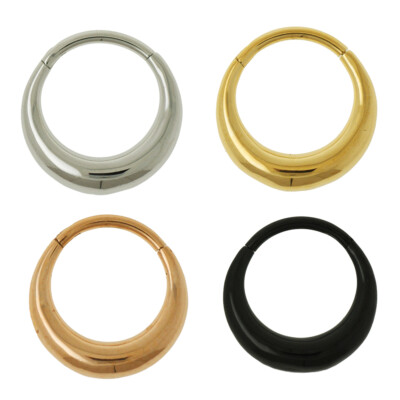 1,2mm Segment Clicker Ring mit 3mm breitem Rand Silber Gold Helix Ohr Piercing