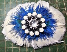 Feathered Barrette Handcrafted Iridescent Feathers