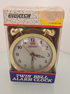 DigiTech Vtg Twin Bell Alarm Clock model H17d-5027, All Metal Casing, New In Box