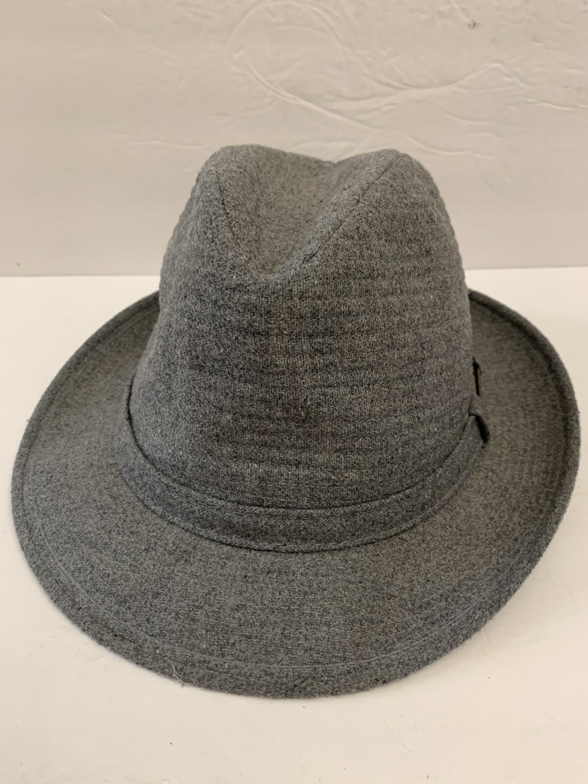 Stetson Gray Wool Ribbed Fedora or Derby Hat for Men Size 7 1/4 USA-image